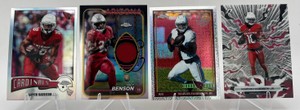 Lot of 4 Arizona Cardinals Football Cards including 2025 Topps Resurgence Marvin Harrison Jr. Prizm Parallel #2, 2025 Topps Chrome Marvin Harrison Jr. Refractor #1975-1, and More