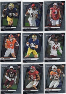 Lot of 9 Assorted Football Cards including 2025 Panini Prizm Draft Picks Nick Emmanwori RC #114, 2025 Panini Prizm Draft Picks Jaydon Blue RC #127, and More