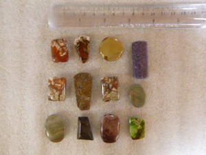 12 Drilled Stones for Jewelry Making