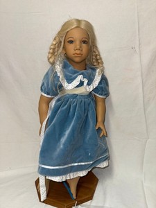 Annette Himstedt Alke Collector Doll 1994 Blue Dress & Paperwork