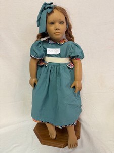 Annette Himstedt Adrienne Artist Doll Blue Dress on Stand