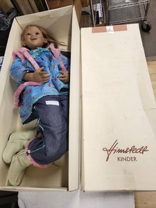 Annette Himstedt Evimike Kinder Large Collector Doll w Box Blue Outfit