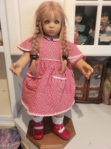Annette Himstedt Anna I Doll 1998 Red Dress w Brochure