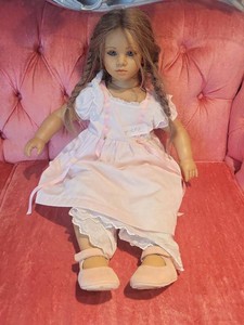 Annette Himstedt Fiene Vinyl Doll in Pink Dress Approx 24in