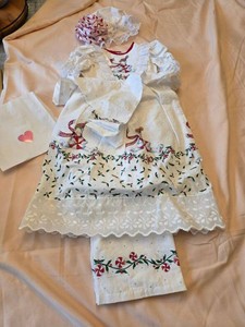 Custom Annette Himstedt Doll Christmas Outfit Dress Bonnet Pantaloons