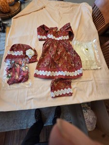 Custom Annette Himstedt Doll Outfit Set Burgundy Floral Lace