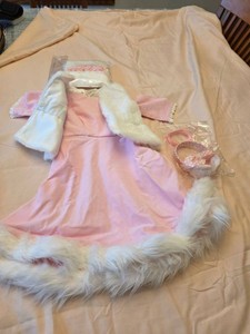 Carol Lynn Design Doll Outfit Pink Dress Faux Fur Accessory Set