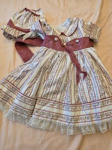 Custom Annette Himstedt Doll Dress & Bonnet Set Floral Print