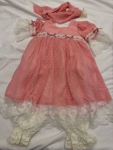 Custom Pink Doll Outfit for Annette Himstedt Dress Bloomers Scarf