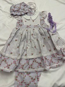 Custom Annette Himstedt Doll Dress Outfit Bonnet Floral Lavender Set