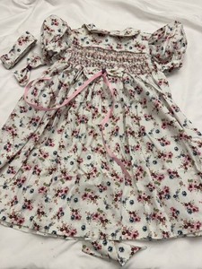 Custom Annette Himstedt Doll Floral Smocked Dress Outfit Set