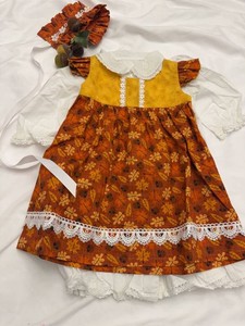 Custom Annette Himstedt Doll Autumn Dress Set w Bonnet & Slip