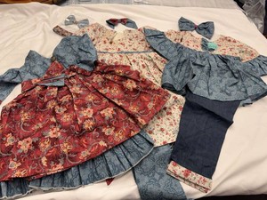 Handmade Doll Clothes Lot Prairie Dresses Outfit Bows Accessories