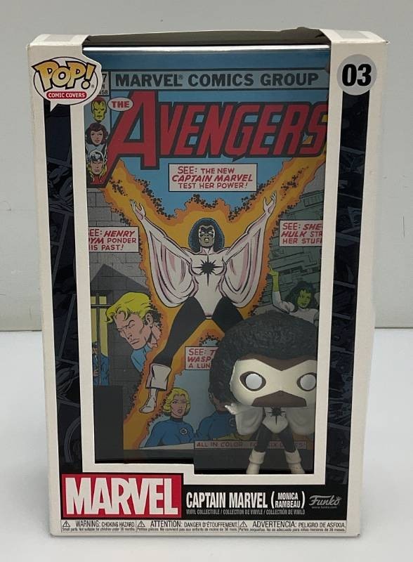 RELISTED DO TO NO PAYMENT Collectible FUNKO POP 03 Captain Marvel (Monica Rambeau) With Avengers Comic (New Old Stock)