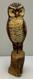 14 12 Hand Carved Wooden Owl