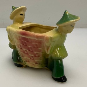 Vintage Collectible Shawnee Oriental Themed Pottery Planter 3 x 4 x 5