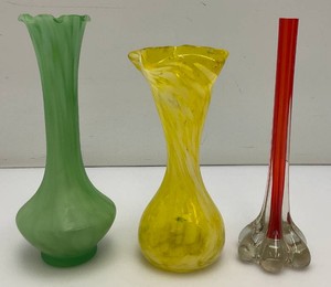Misc. Glass Hand Blown Vases Tallest Is 8