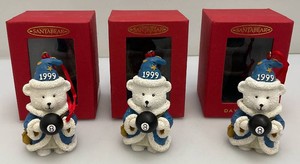 Set Of Three 1999 Daytons Santa Bear Ornaments In Original Boxes