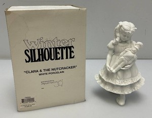 Collectible Department 56 Winter Silhouette Clara & The Nutcracker White Porcelain In Original Box