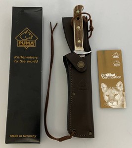 PUMA 116396 Handmade Bowie Fixed Blade Knife WSheath Germany 11 Overall Stag (New Old Stock)