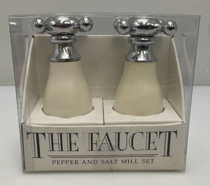 Collectible The Faucet Pepper & Salt Mill Set (New Old Stock)