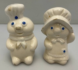 Vintage 1980s Collectible Mr. & Mrs. Pillsbury Dough Boy Salt & Pepper Shakers