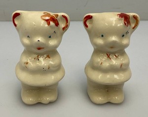 1940s Shawnee Pottery Teddy Bear Salt & Pepper Shakers 3 14