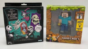 Collectible Disney Tim Burtons Nightmare Before Christmas Fused bead Kit And MINECRAFT Torch-Sparking Steve Lights Up (Both new In Pack)