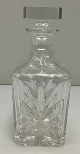 Vintage GORHAM Clear Full Lead Crystal Square Decanter, WhiskeyScotchBourbon 10