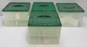 Set Of 4 Dtwo Piece Christmas Ornament Storage Totes