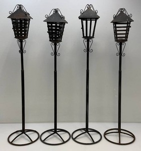 Set Of 4 Decorative Metal 39 Outdoor Candle Holders