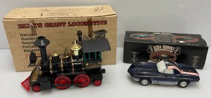 Collectible Vintage Ezra Brooks Corvette & Beam Train Decanters