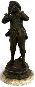 O - Antique French Spelter Figurine Oh h  After Louis Auguste Moreau - 14