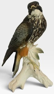 O - Vintage Porcelain Falcon Figurine - Karl Ens