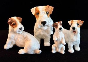 LR - Porcelain Dog Figurines - Vintage Royal Doulton Terriers (Lot of 4)