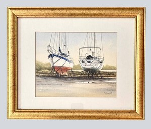 O - Watercolor Painting - Ted Scypinski Winter Storage, Thunderbolt Georgia