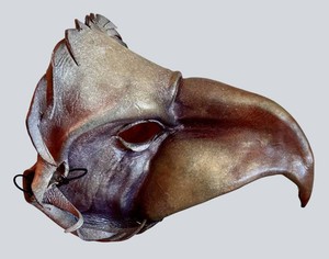 LR - Plague Doctor Mask - Painted Leather Bird Beak Skull Design