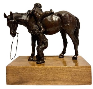 SR - Vintage Bronze Sculpture The Friends by Anna Dwyer