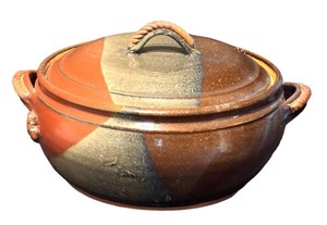 SR - Ceramic Casserole Dish With Lid - Earth-Tone Glaze
