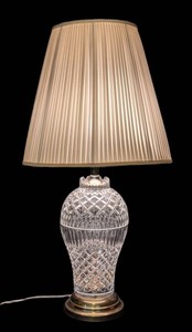 MB - Crystal Table Lamp With Pleated Shade - 35 in H