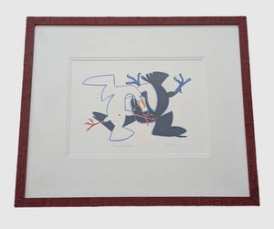 MB - Framed Art Print - Rie Munoz Raven and Seagull Signed 373450