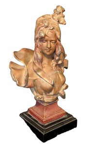 MB - Antique Art Nouveau Mixed Metal Female Bust Christina by Anton Nelson