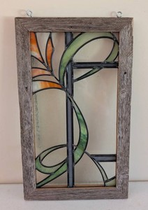 MB - Stained Glass Panel - Leaded Botanical Window