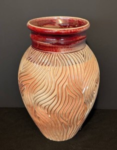 MB - Pottery Vase - Large Signed Incised Art Pottery