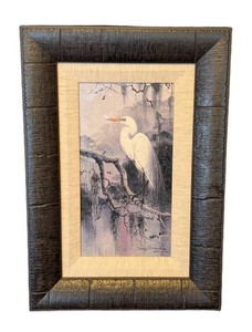 MB - Wildlife Painting - Jerry Raedeke Signed White Egret Framed