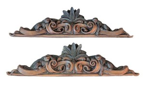 MB - Vintage Wall Hangings - Resin Monkey & Acanthus Pair