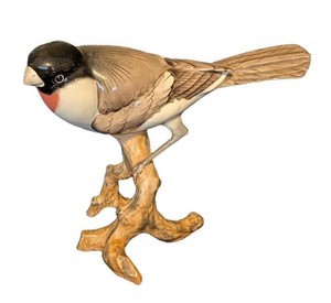 LR - Vintage Boehm Porcelain Black-Capped Chickadee Figurine