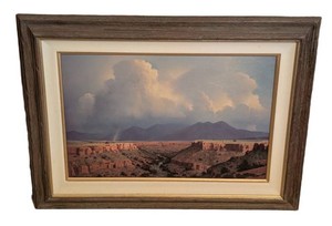 SR - Framed Oil Painting - M. Stack Desert Canyon Landscape