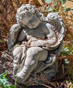 FY - Cherub Garden Sculpture - Cement Angel Statue