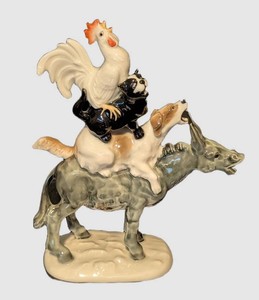 Vintage Hutschenreuther Germany Bremen Town Musicians Porcelain Figurine - Max Hermann Fritz Design